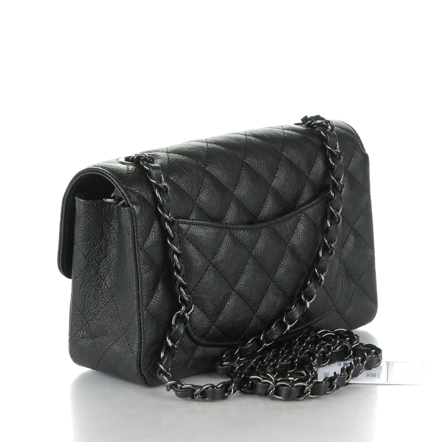 Calfskin Quilted Mini Rectangular Flap So Black