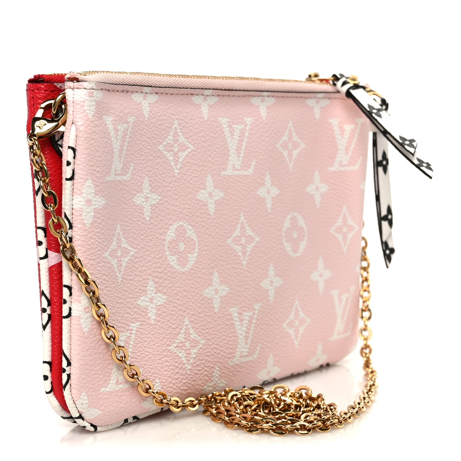 Louis Vuitton Monogram Giant Double Zip Pochette Rouge 1837371