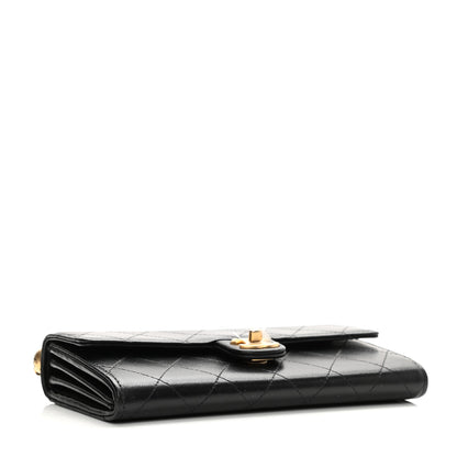 Chanel Goatskin Quilted Chic Pearls Clutch With Chain Black 4 of 10