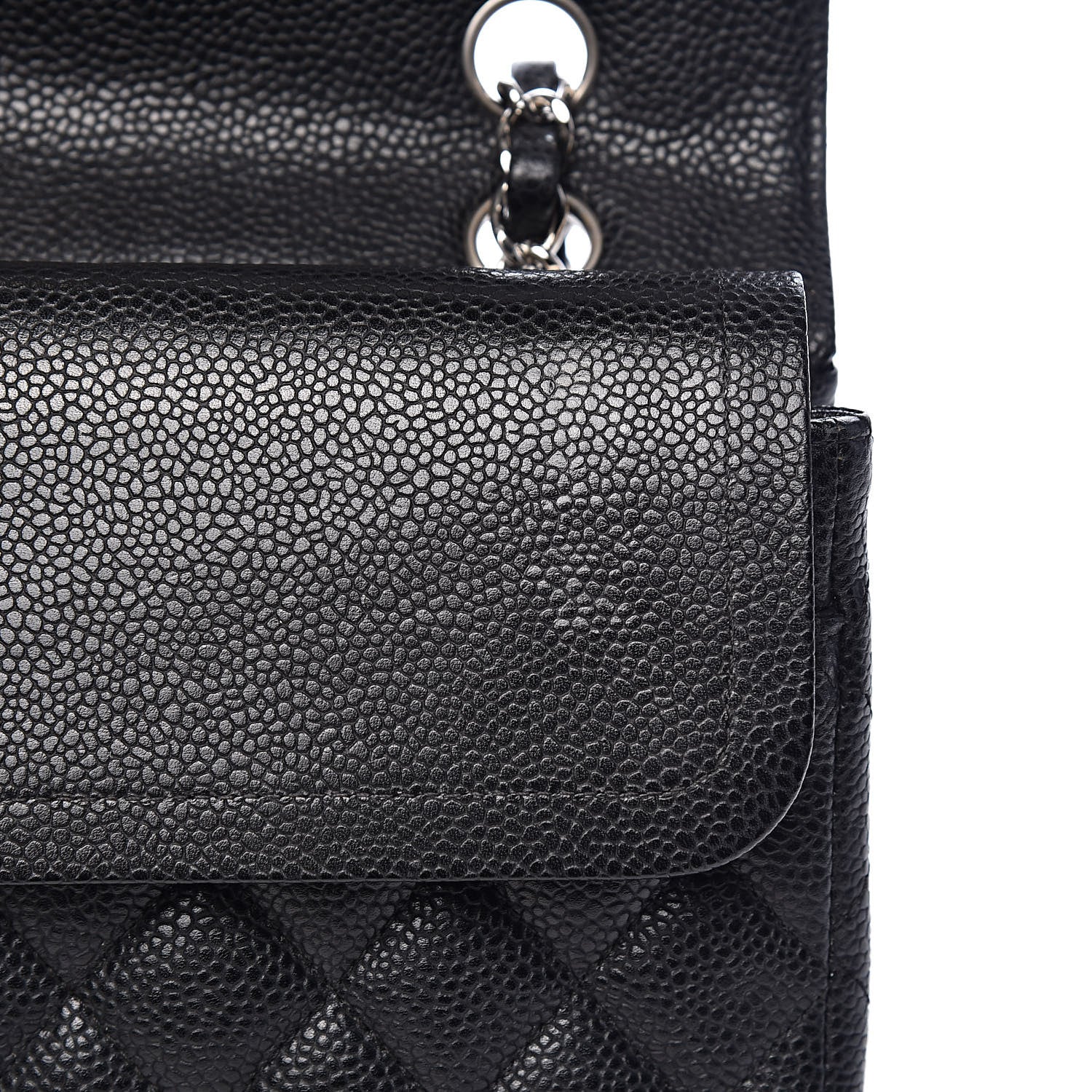 Chanel Caviar Quilted Medium Double Flap Black 10 of 14