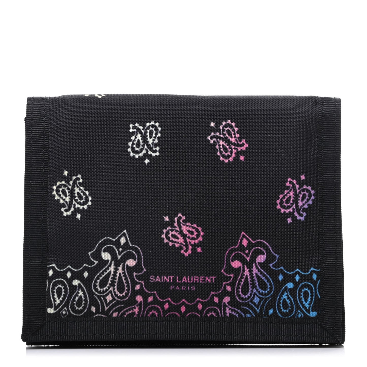 Nylon Bandana Print Tiny Buffalo Wallet Black