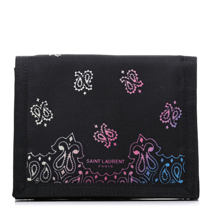 Saint Laurent Nylon Bandana Print Tiny Buffalo Wallet Black 1 of 6