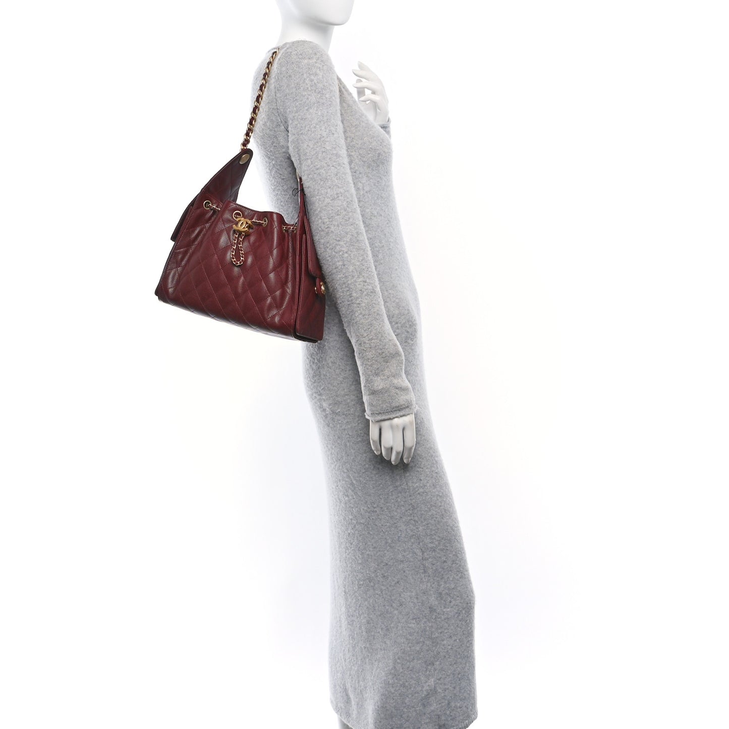 Caviar Quilted Small Chanel 25 Handbag Burgundy