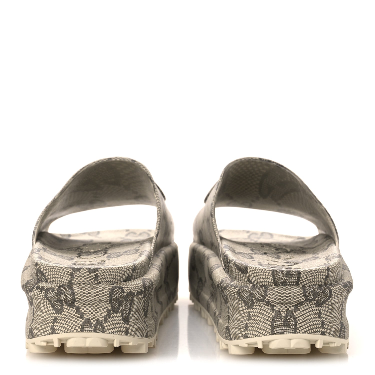 Gucci Cubic Rubber GG Monogram Womens Interlocking G Platform 42mm Slide Sandals 42 Beige Ebony 6 of 12