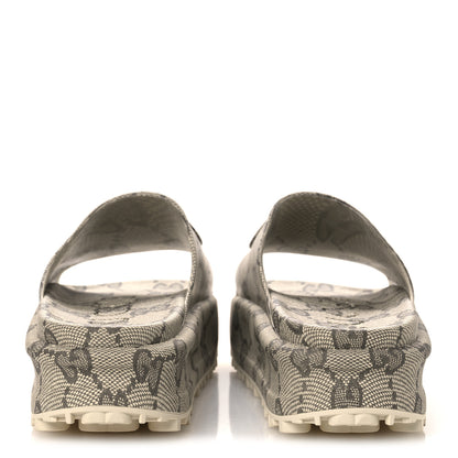 Gucci Cubic Rubber GG Monogram Womens Interlocking G Platform 42mm Slide Sandals 42 Beige Ebony 6 of 12
