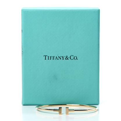 Tiffany 18K Yellow Gold Narrow T Wire Bracelet 5 of 5