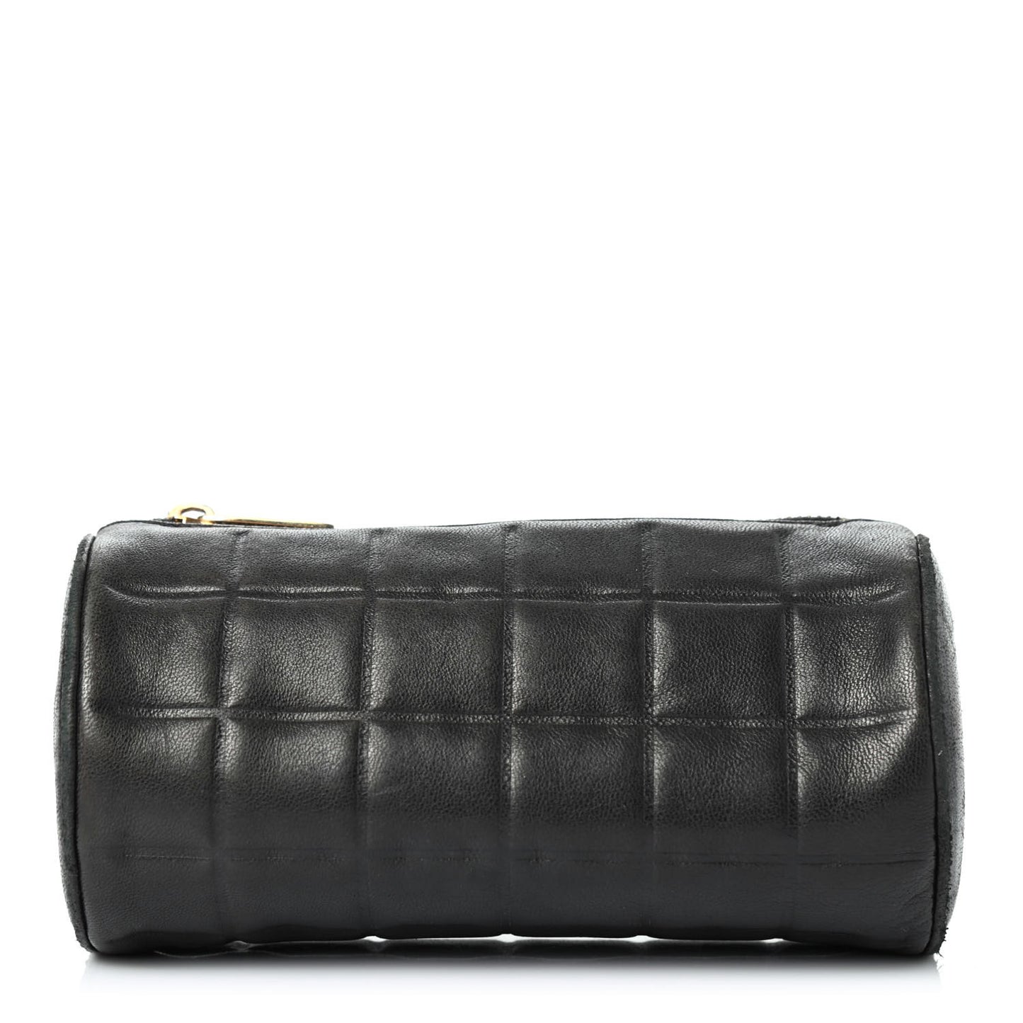Lambskin Chocolate Bar Cosmetic Pouch Black