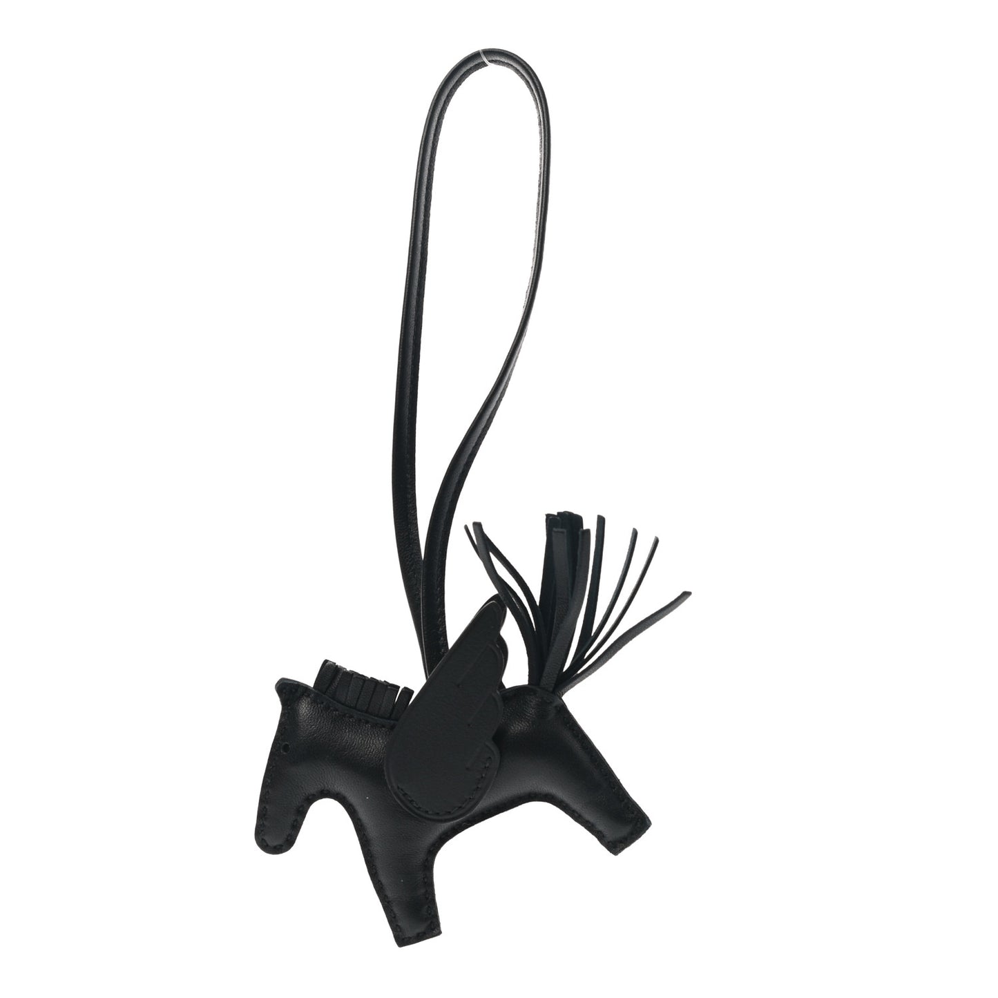 Milo Lambskin Grigri Rodeo Pegase Horse Bag Charm PM So Black