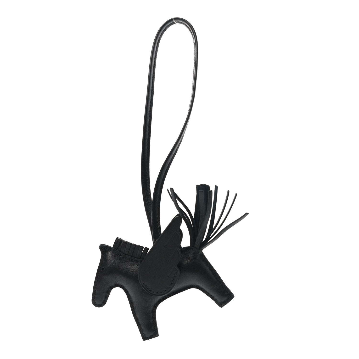 Hermes Milo Lambskin Grigri Rodeo Pegase Horse Bag Charm PM So Black 1 of 5