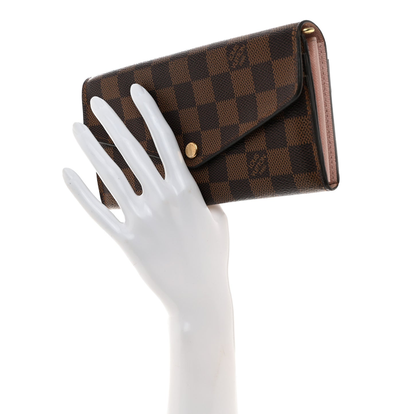 Damier Ebene Sarah Wallet NM Rose Ballerine