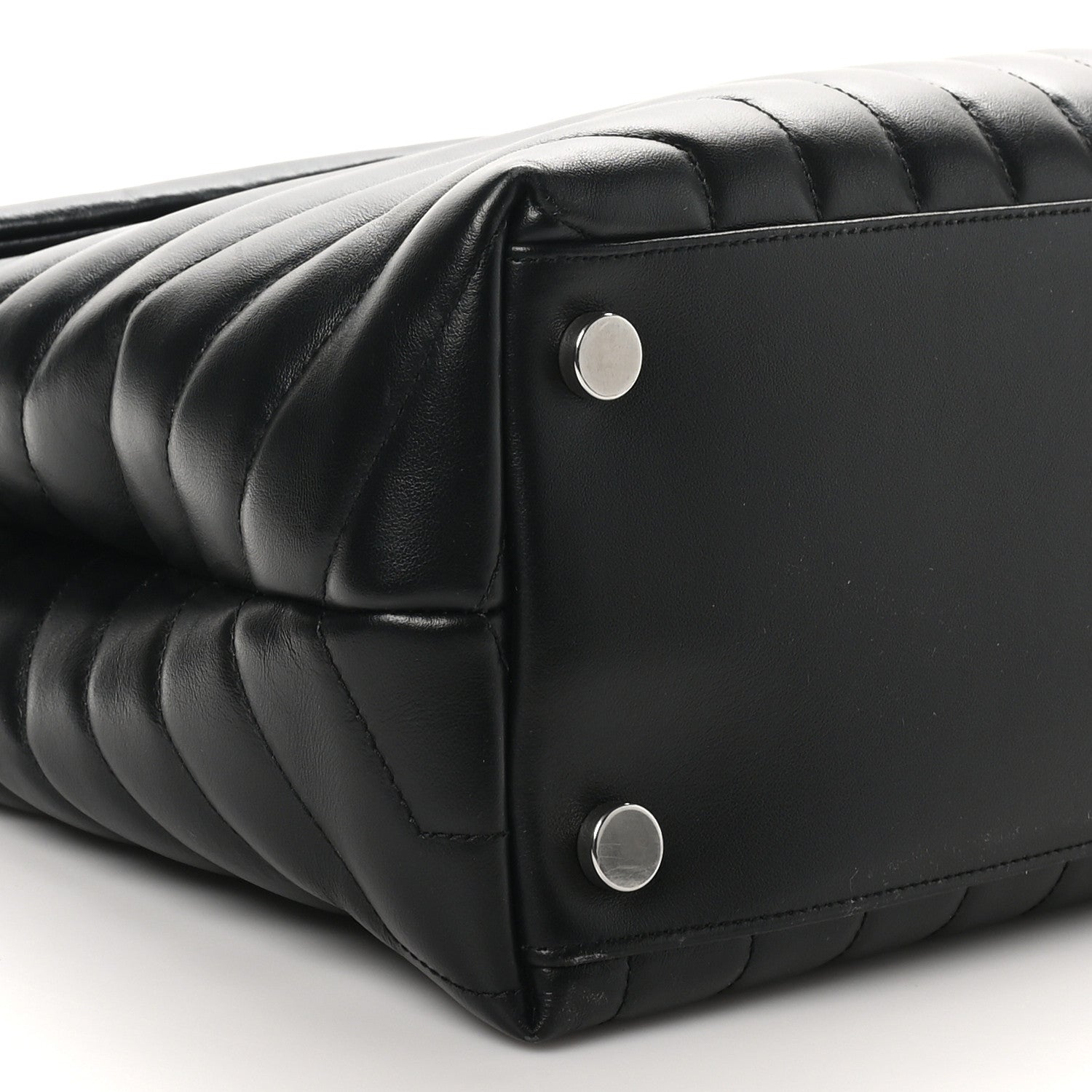 Saint Laurent Calfskin Y Quilted Monogram Large Loulou Chain Satchel Black 9 of 10