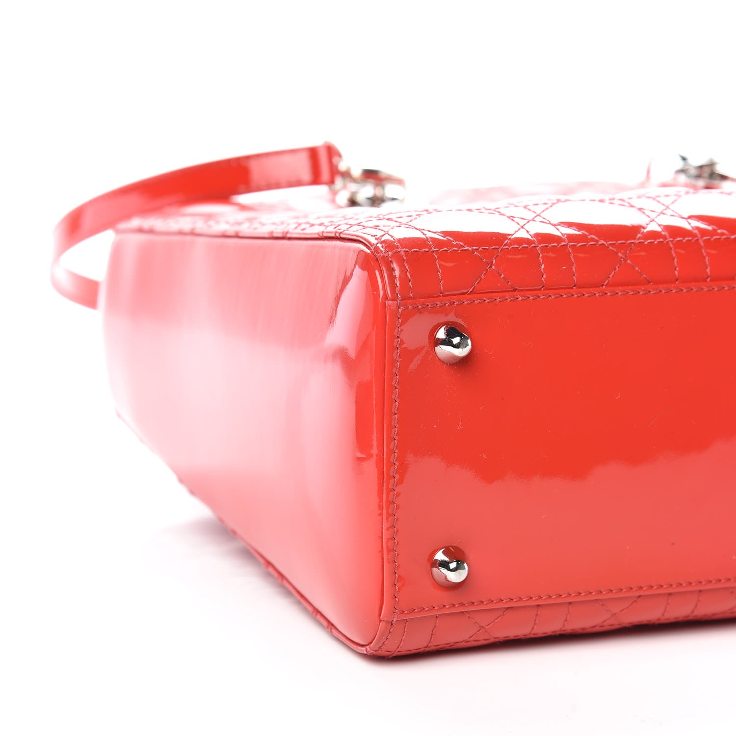 Christian Dior Patent Cannage Large Lady Dior Red 5 of 14