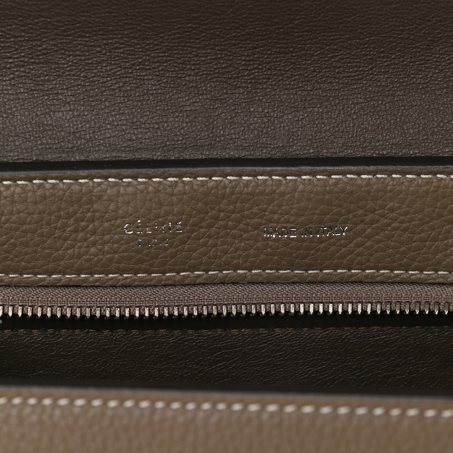 Celine Drummed Calfskin Suede Medium Trapeze Souris 6 of 8