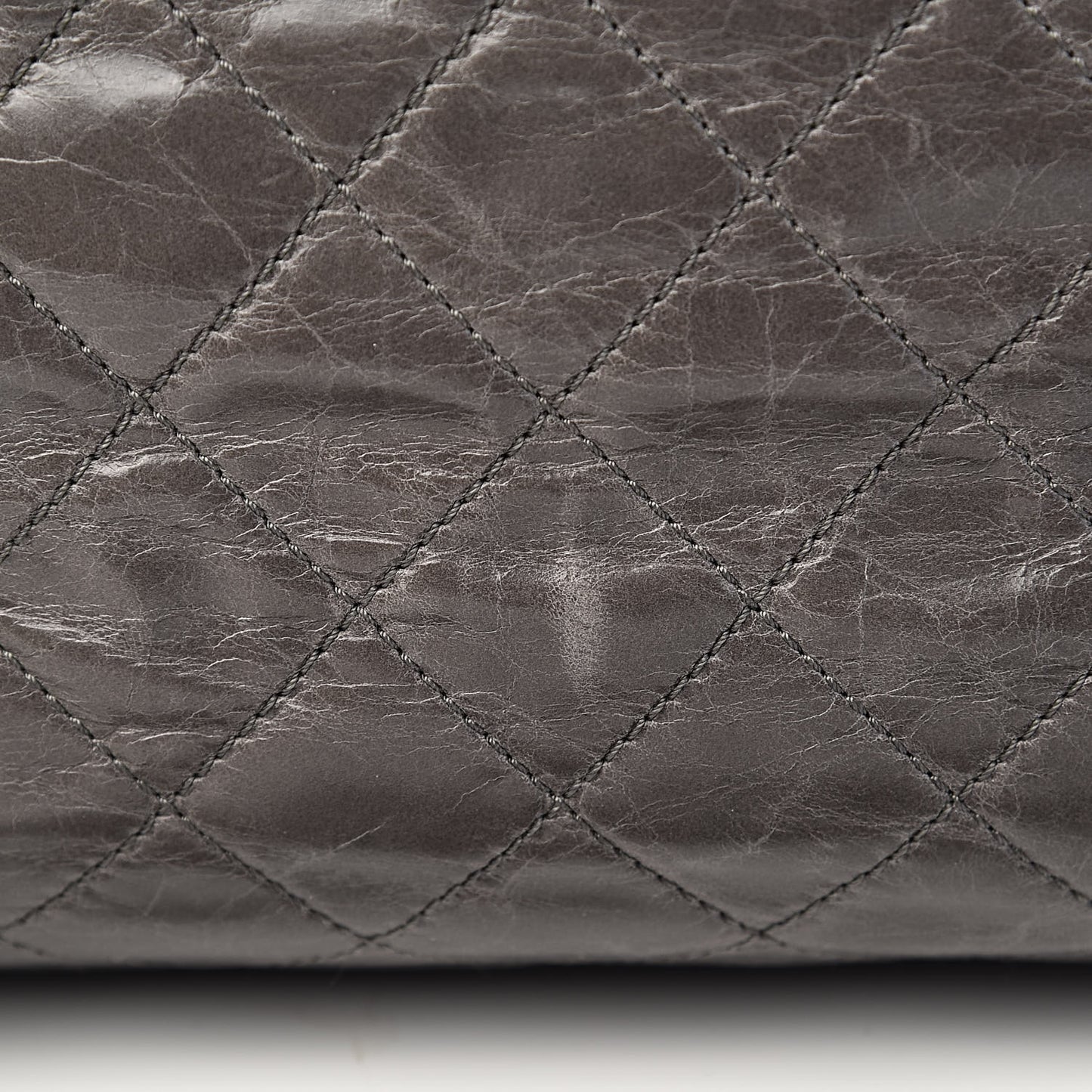 Glazed Calfskin Stingray Large Bindi CC Tote Grey