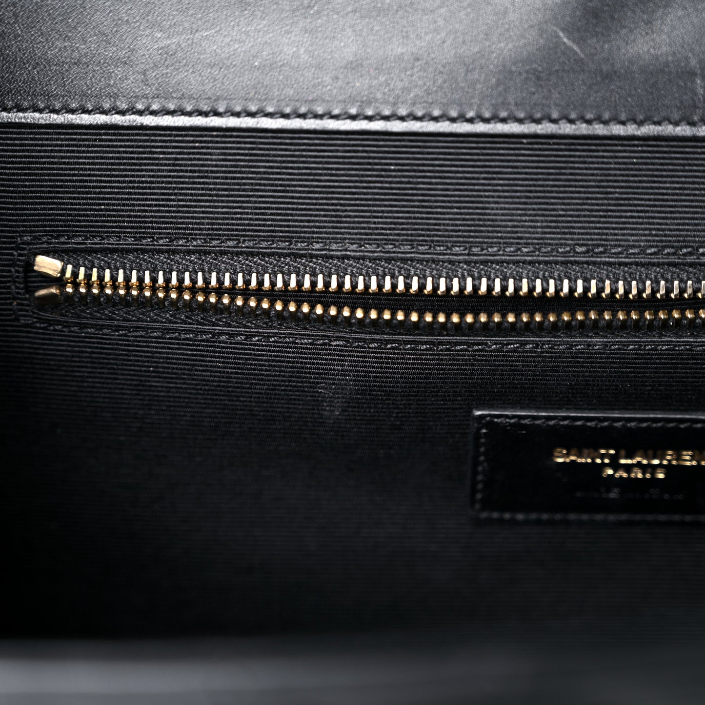 Smooth Calfskin Matelasse Chevron Large Monogram Satchel Black