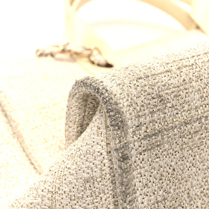 Chanel Lurex Boucle Medium Deauville Tote White 12 of 15