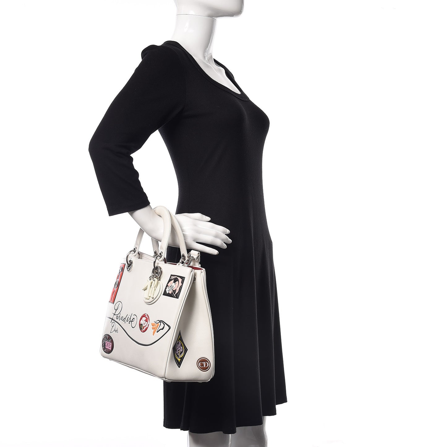 Calfskin Paradise Medium Diorissimo Tote White