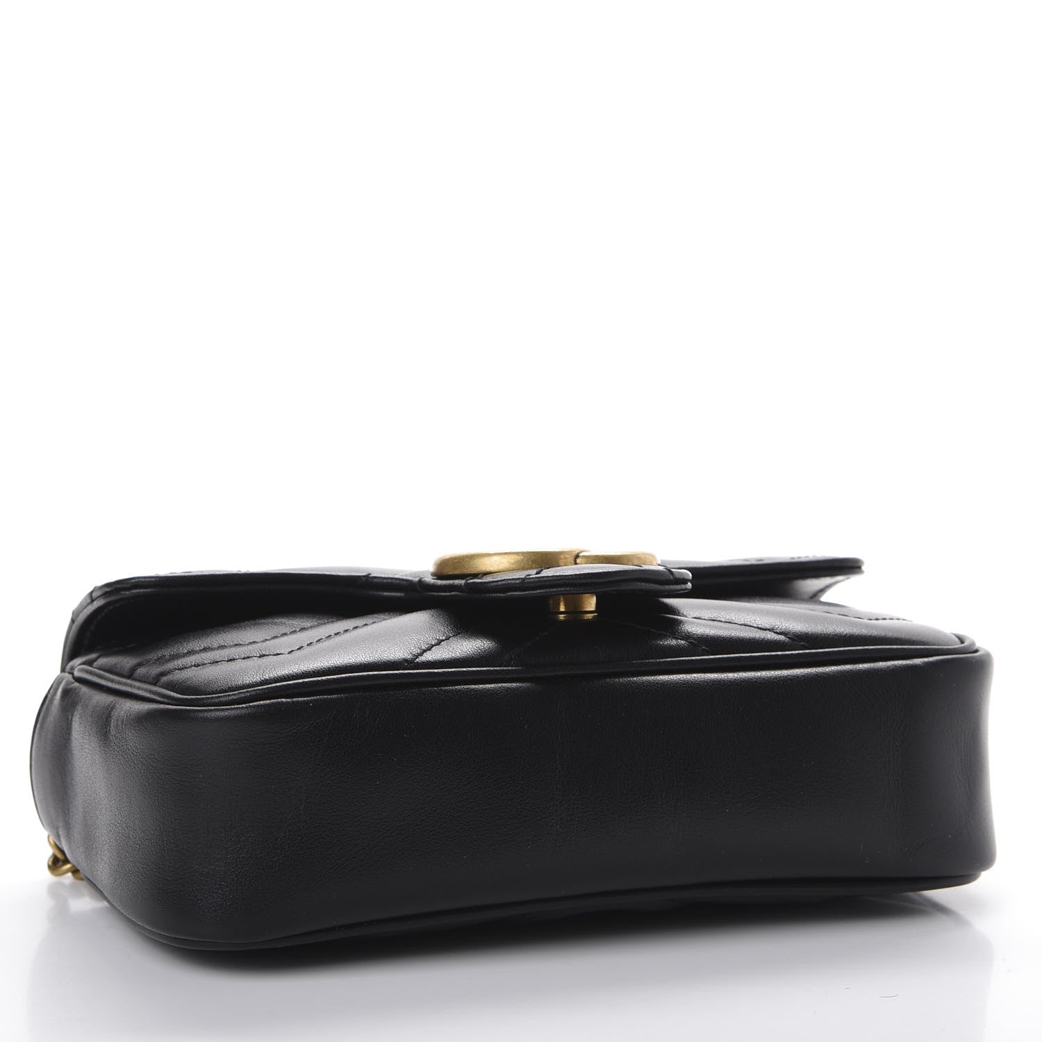 Gucci Calfskin Matelasse Super Mini GG Marmont Shoulder Bag Black 3 of 11