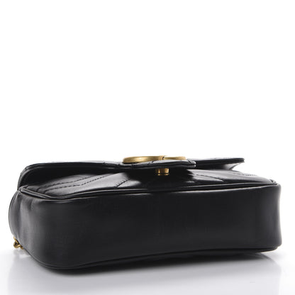 Gucci Calfskin Matelasse Super Mini GG Marmont Shoulder Bag Black 3 of 11