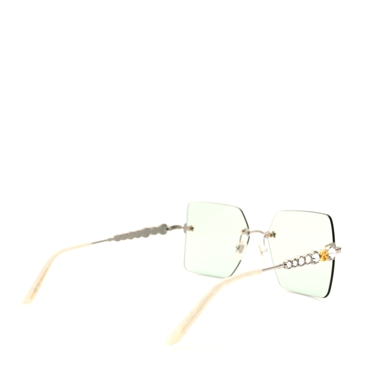 Crystal Metal Sunglasses GG0644S Blue Silver