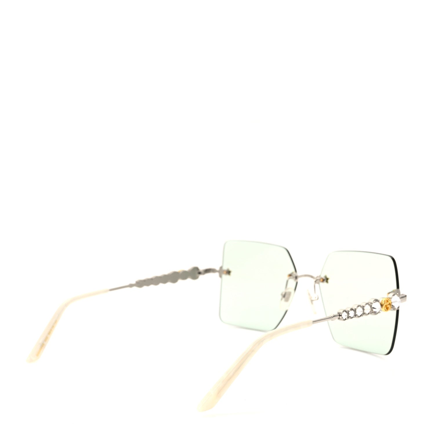 Gucci Crystal Metal Sunglasses GG0644S Blue Silver 4 of 8