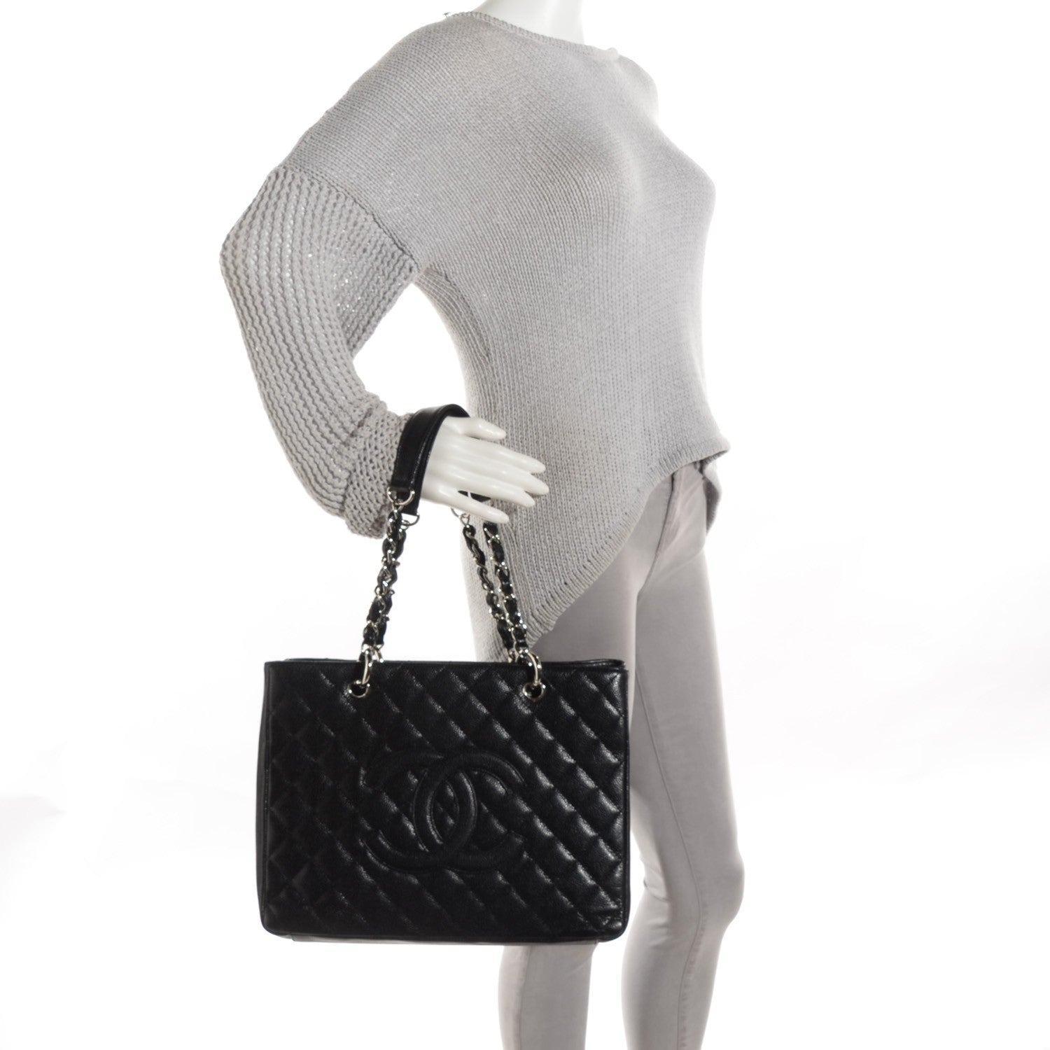 Chanel Caviar Quilted Grand Shopping Tote GST Black 2 of 7