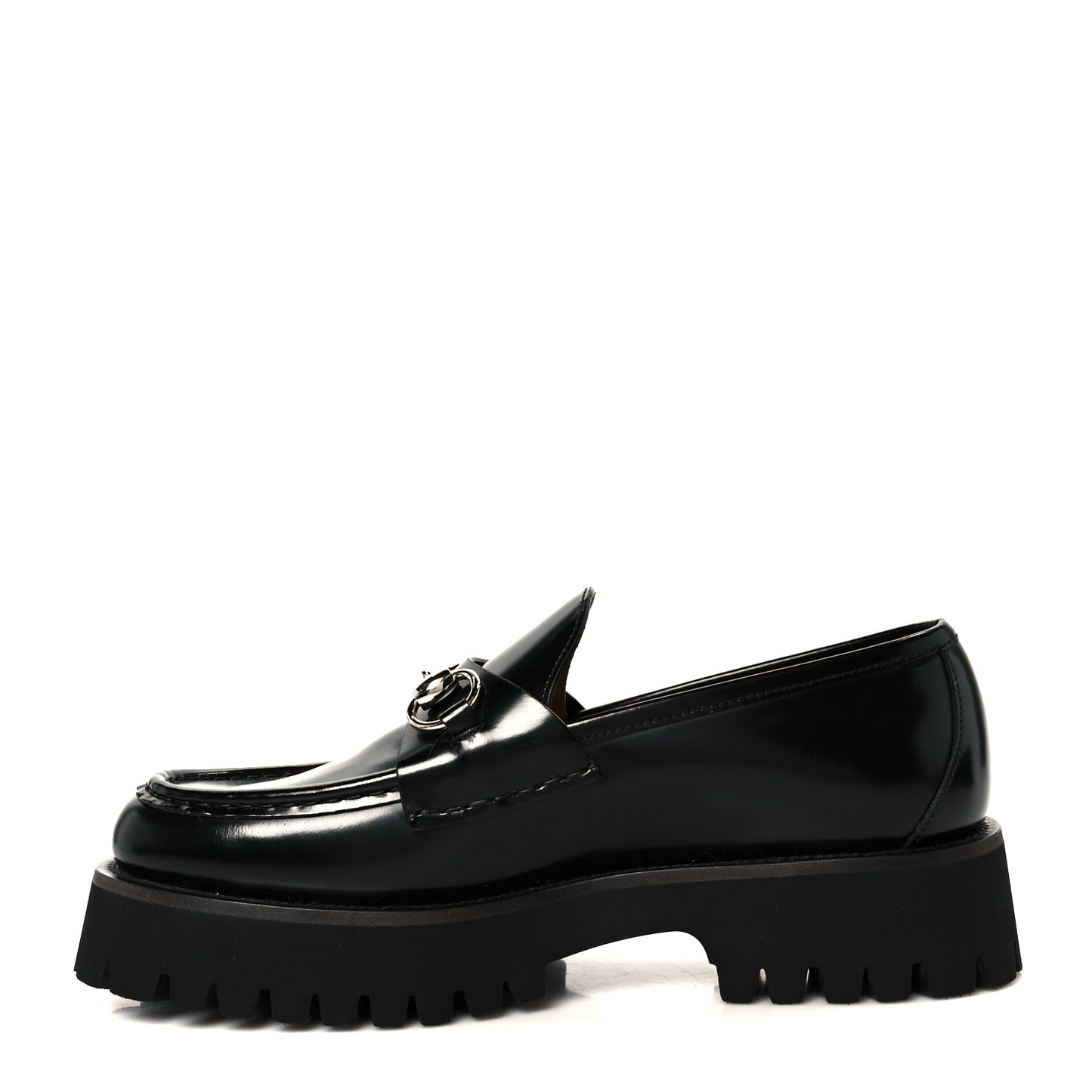 Cordovan Lux Womens Horsebit 45mm Platform Loafers 38 Black