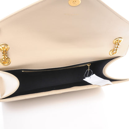 Saint Laurent Grain De Poudre Matelasse Chevron Large Monogram Satchel Nude Powder 6 of 8
