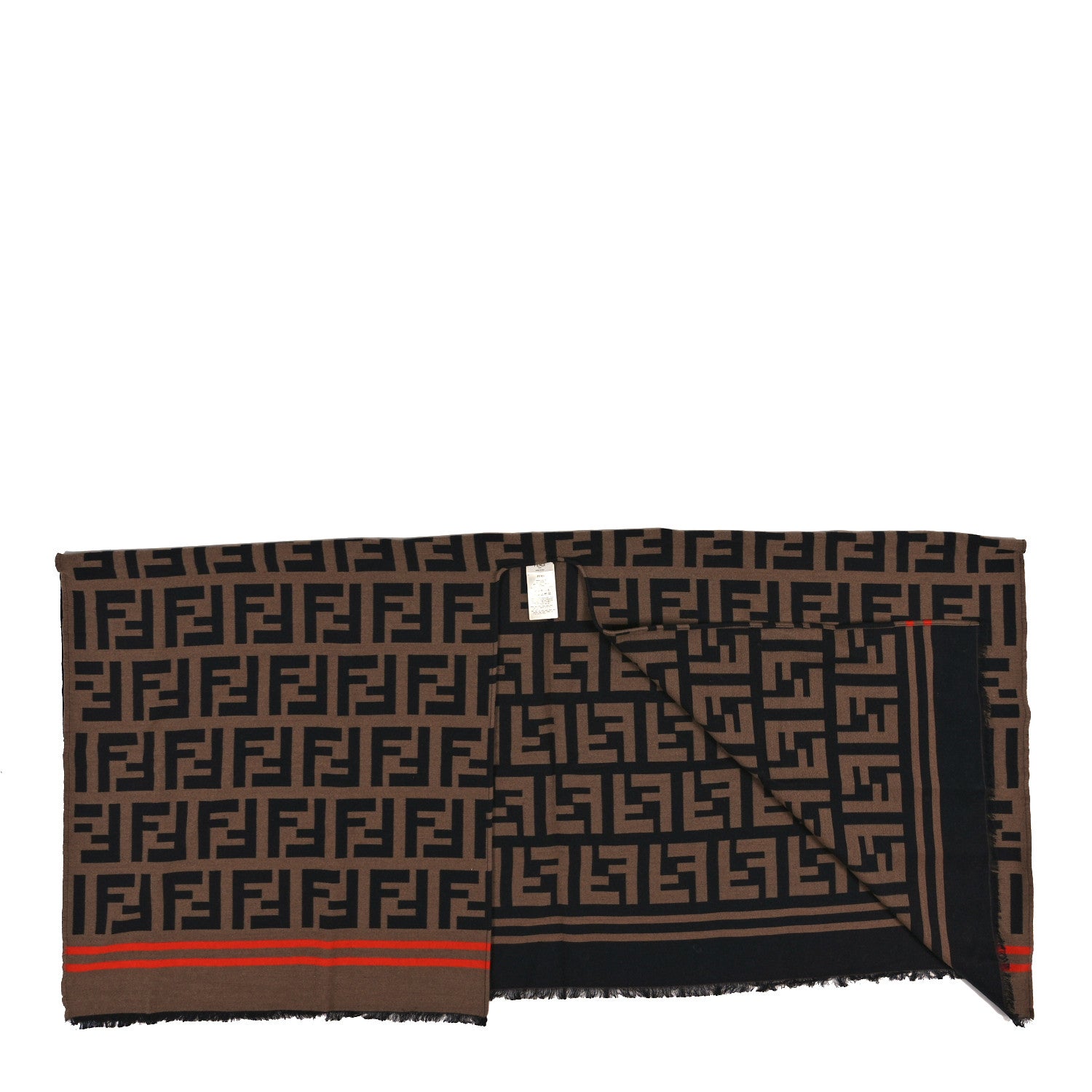 Fendi Wool Silk FF Poncho Camel 2 of 3