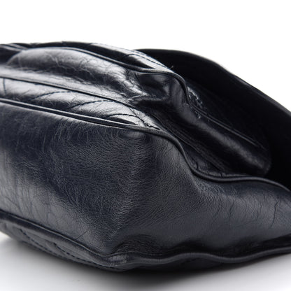 Saint Laurent Crinkled Calfskin Matelasse Monogram Large Niki Chain Satchel Deep Marine 9 of 14