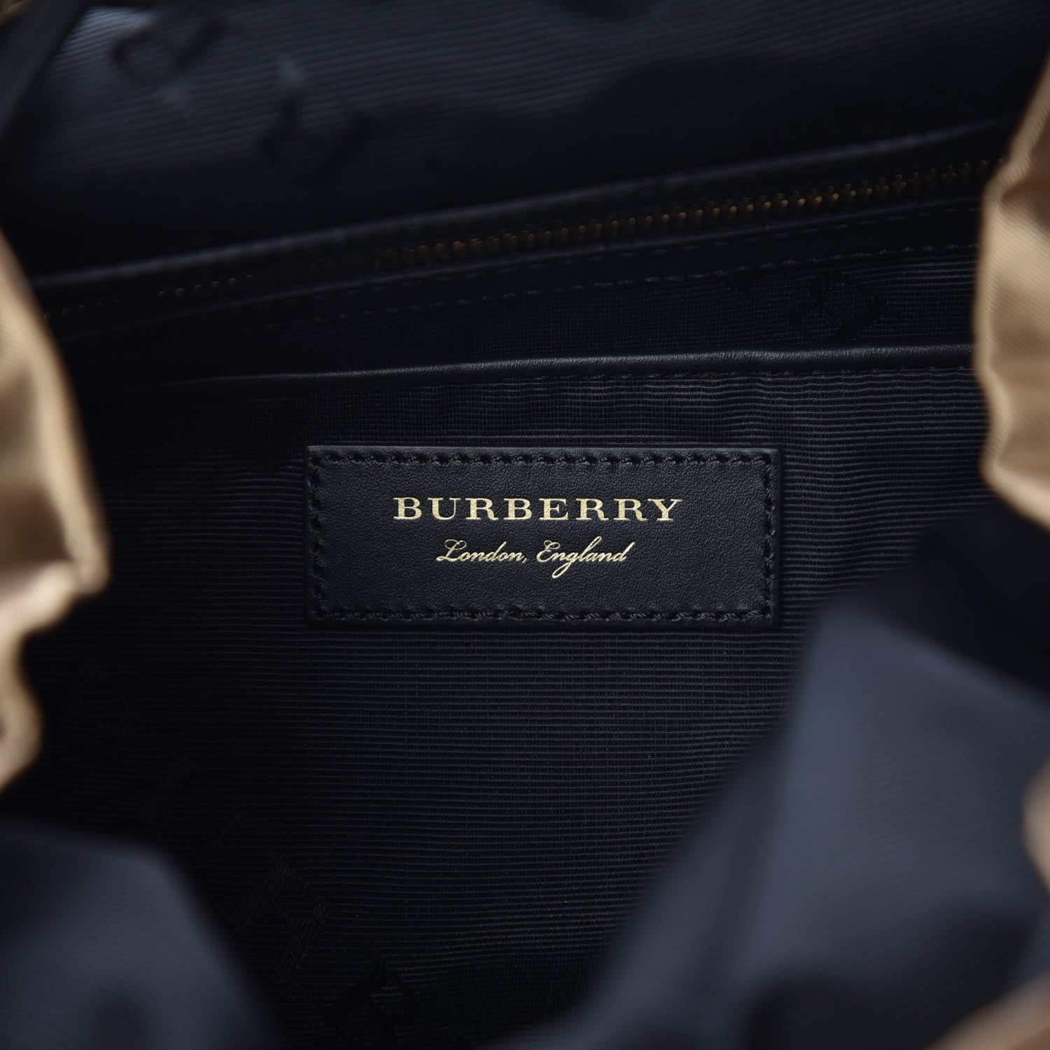 Burberry Metallic Satin Nylon Medium Rucksack Backpack Gold 6 of 7