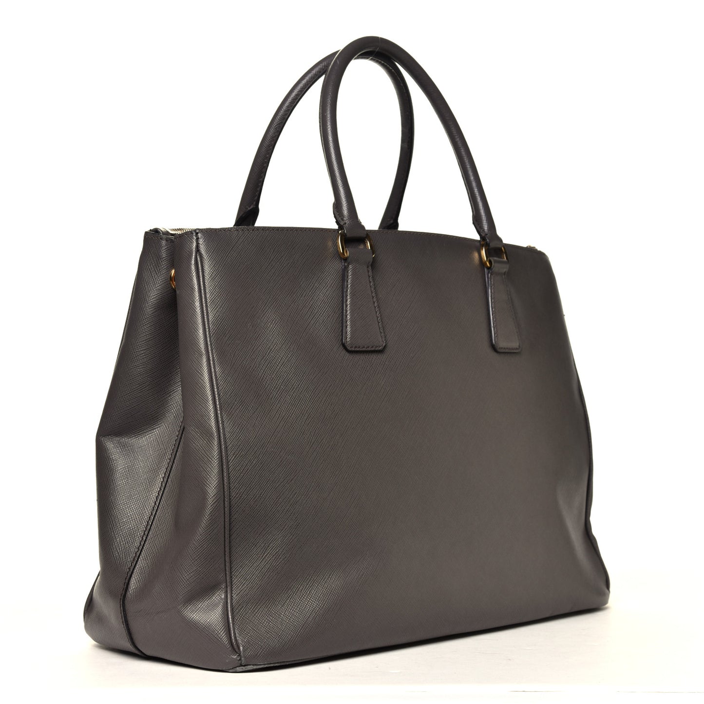 Saffiano Lux Large Galleria Double Zip Tote Grafite