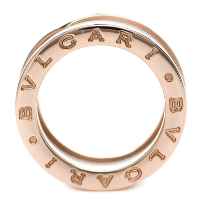 Bulgari 18K Rose Gold White Ceramic B.Zero1 Two-Band Ring 49 4.75 6 of 7