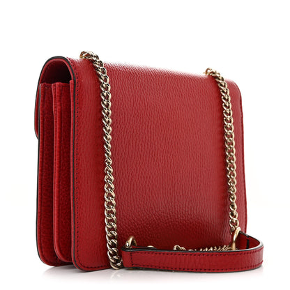 Gucci Dollar Calfskin Small Interlocking G Shoulder Bag Red 3 of 12