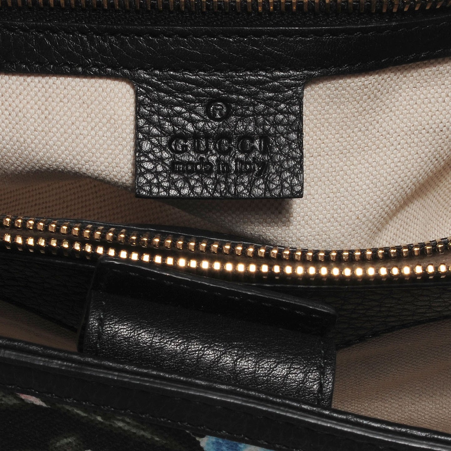 Canvas Cellarius Calfskin Flora Knight Medium Bamboo Shopper Tote Black