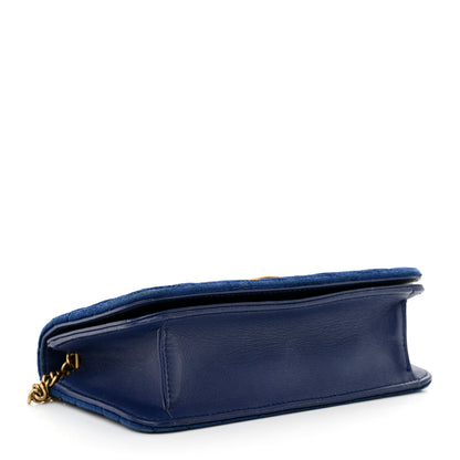 Gucci Velvet Matelasse GG Marmont Mini Bag Cobalt Blue 4 of 10