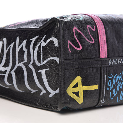 Balenciaga Agneau Arena Graffiti All Over Medium Bazar Shopper Tote Black Multicolor 9 of 11