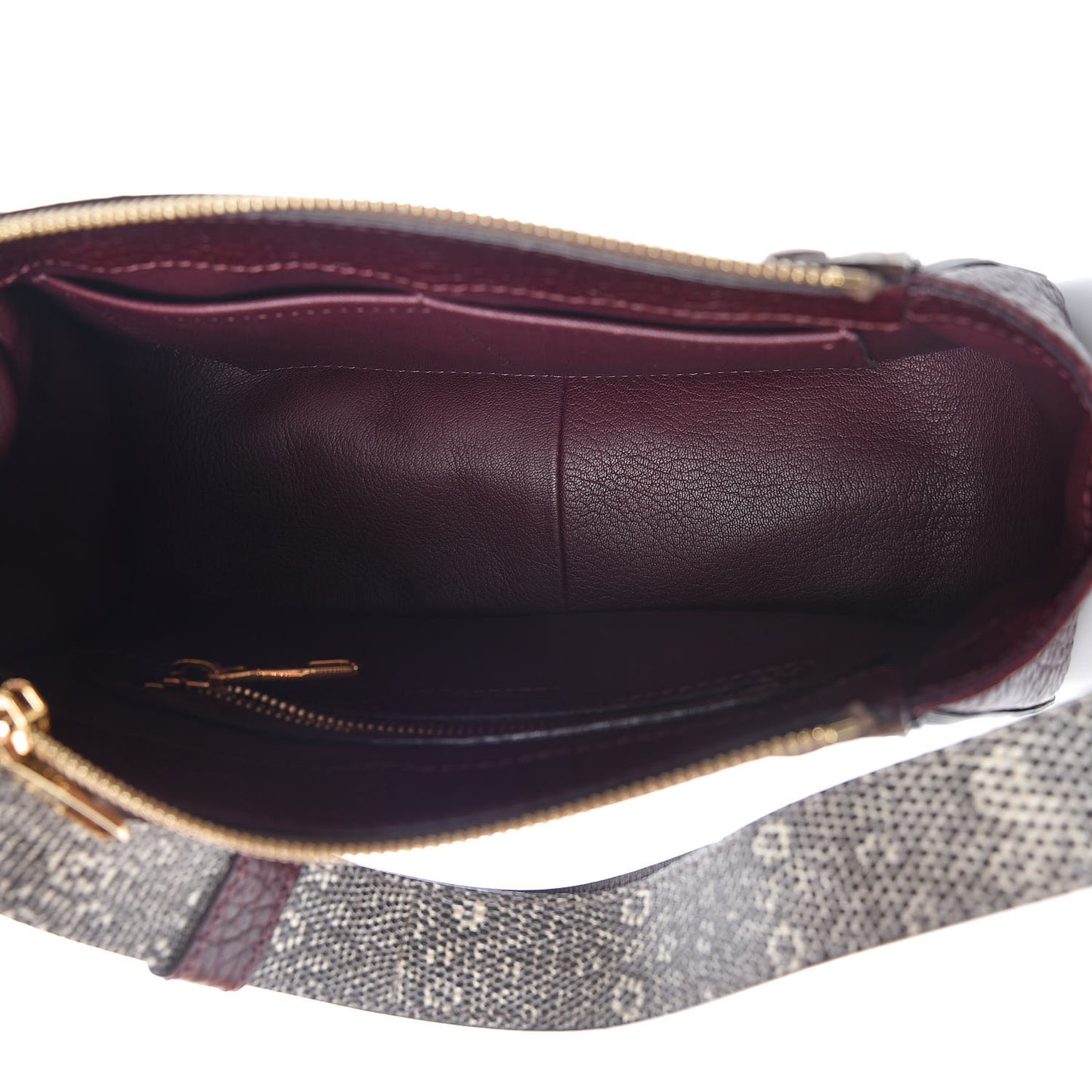 Ostrich Lizard Exotique Majestueux Shoulder Bag Bordeaux