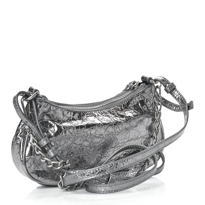 Balenciaga Metallic Agneau Arena Le Cagole Purse With Chain Mini Silver 3 of 8