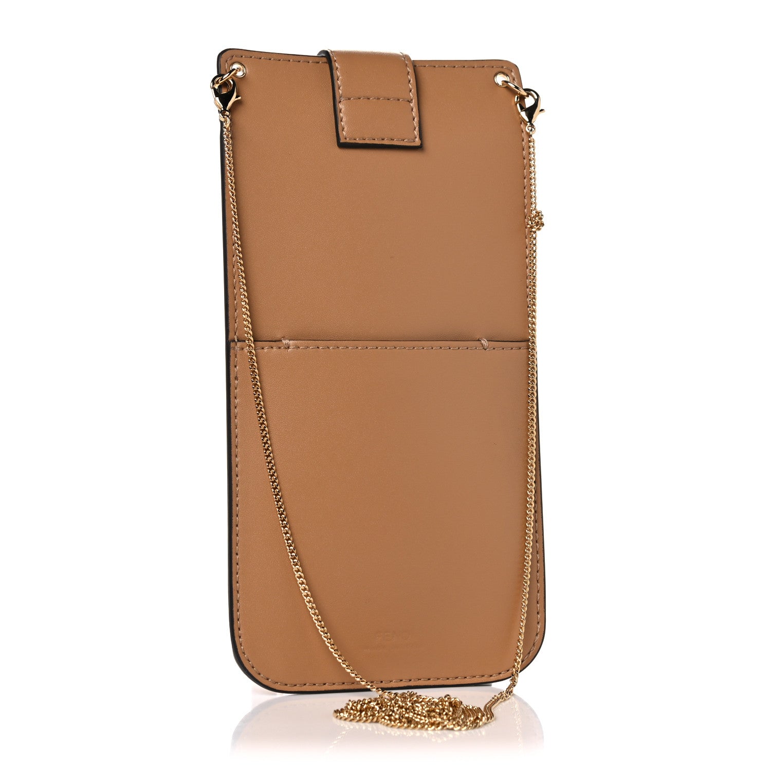 Fendi Vitello Termosport F is Fendi FF 1974 Embossed Phone Pouch Miele Scuro 3 of 7