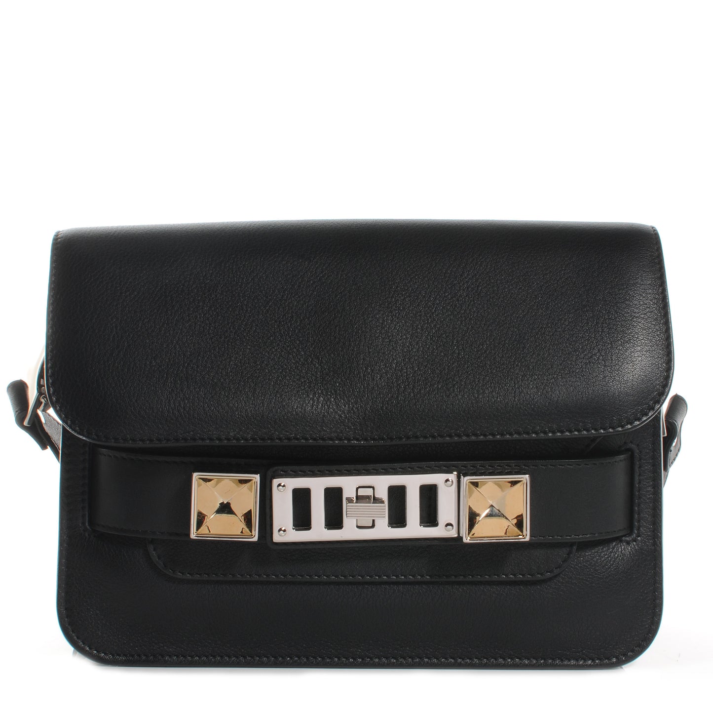 Leather Mini PS11 Classic Shoulder Bag Black