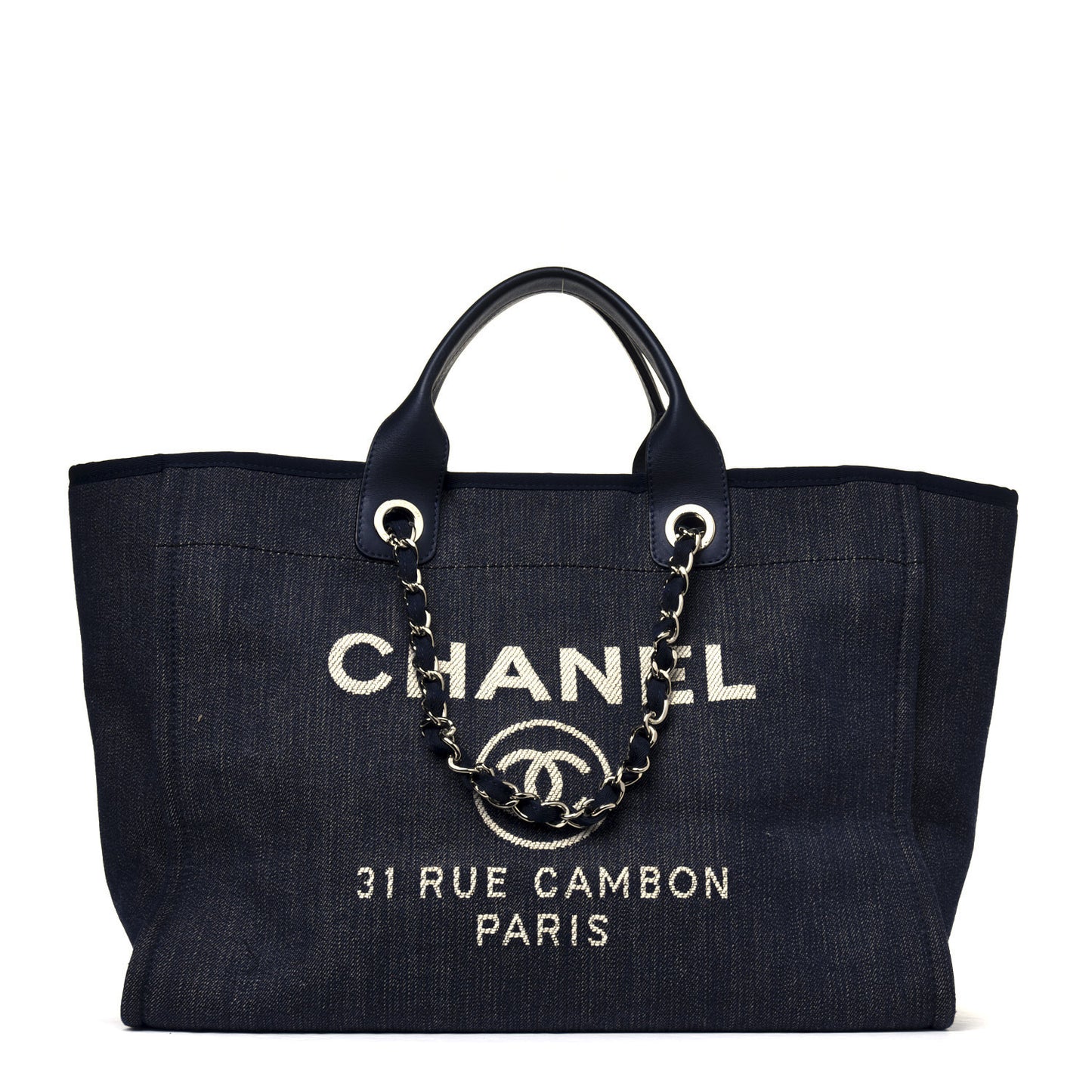 Denim Medium Deauville Tote Dark Blue