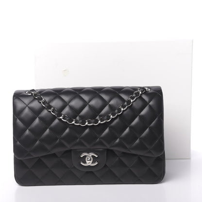 Chanel Lambskin Quilted Jumbo Double Flap Black 12 of 12