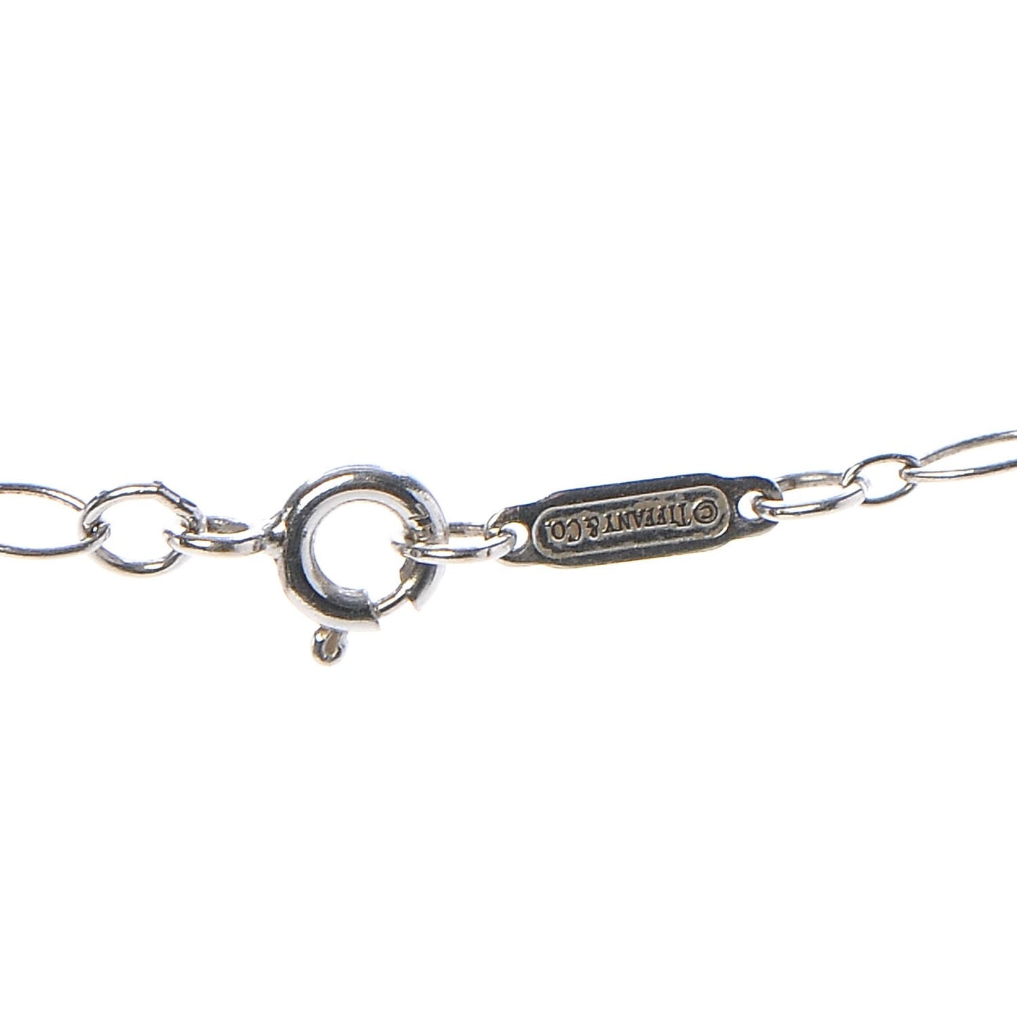 18K White Gold Diamond Mini Heart Key Charm Pendant Link Necklace