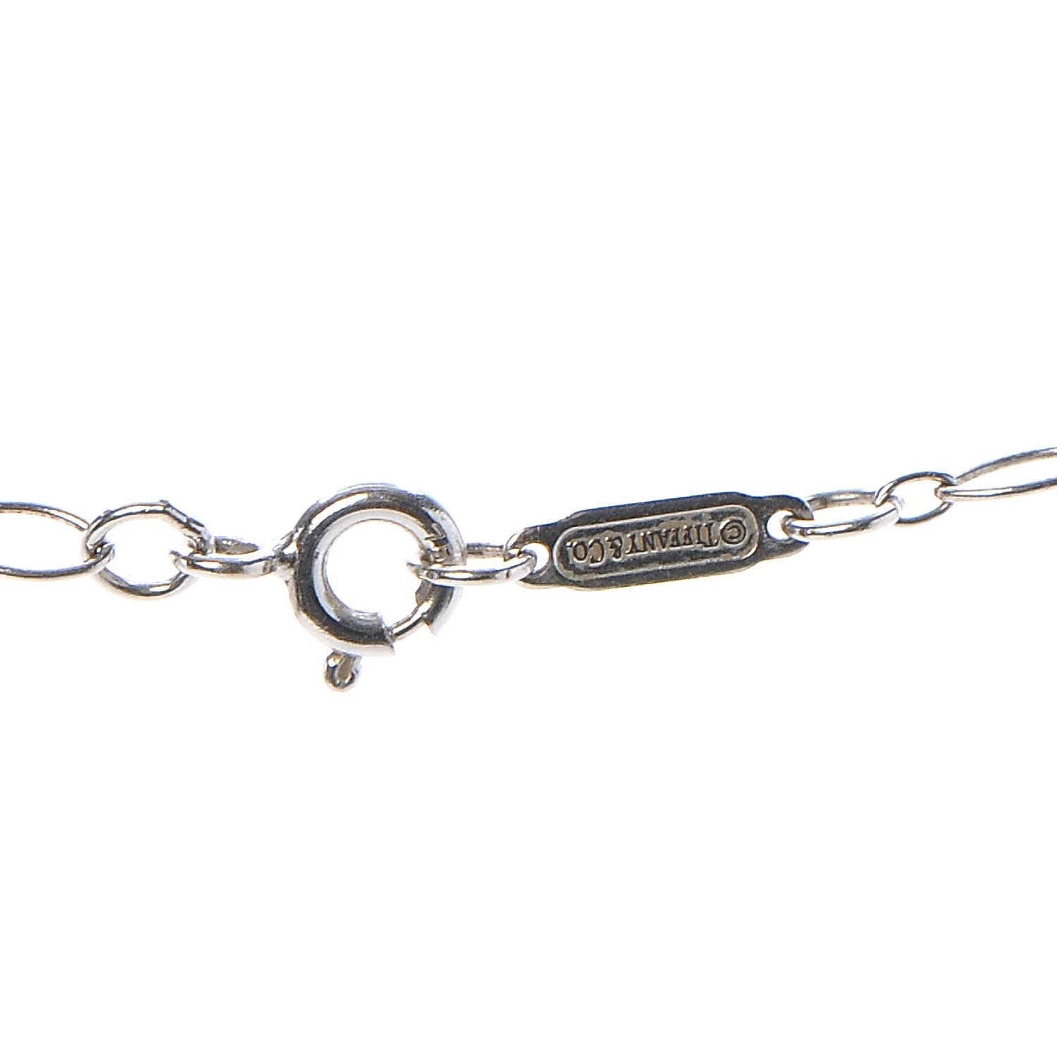 Tiffany 18K White Gold Diamond Mini Heart Key Charm Pendant Link Necklace 6 of 7