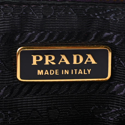 Prada Satin Crystal Embellished Wristlet Clutch Viola 6 of 8