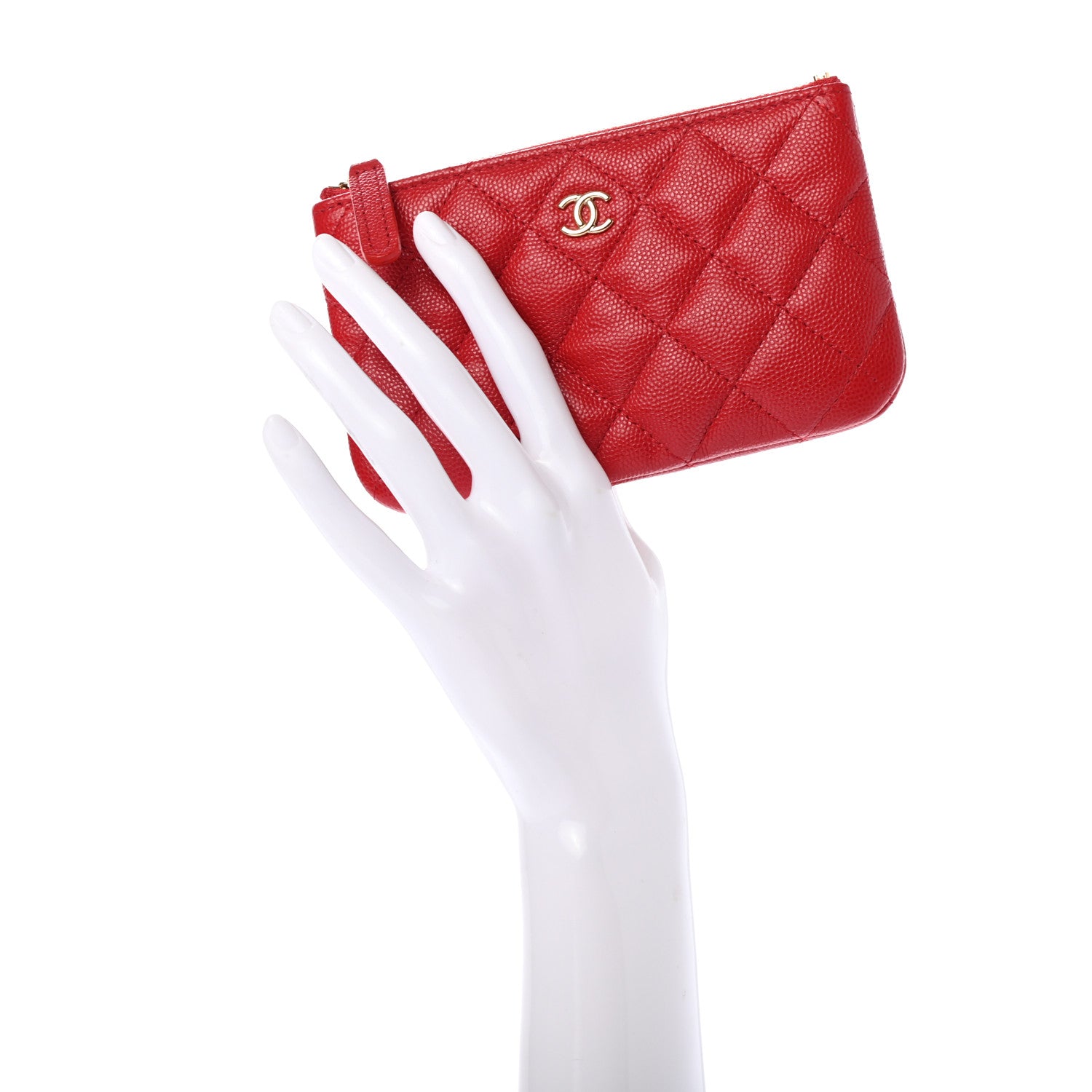 Chanel Caviar Quilted Small Cosmetic Case Red 2 of 7