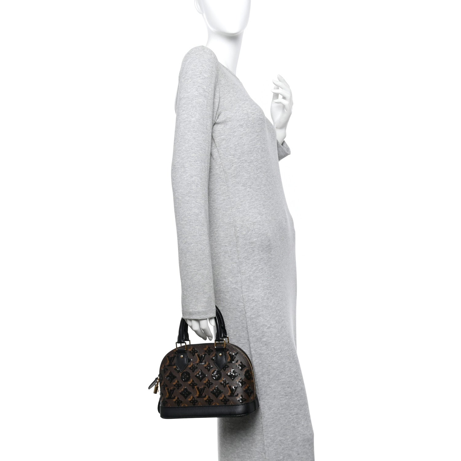 Louis Vuitton Monogram Sequins Eclipse Alma BB Black 2 of 9