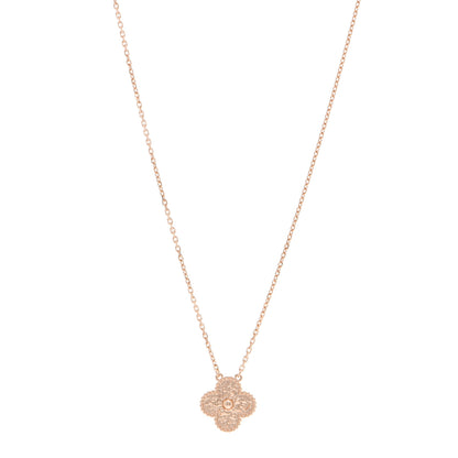 Van Cleef & Arpels 18K Rose Gold Vintage Alhambra Pendant Necklace 1 of 5