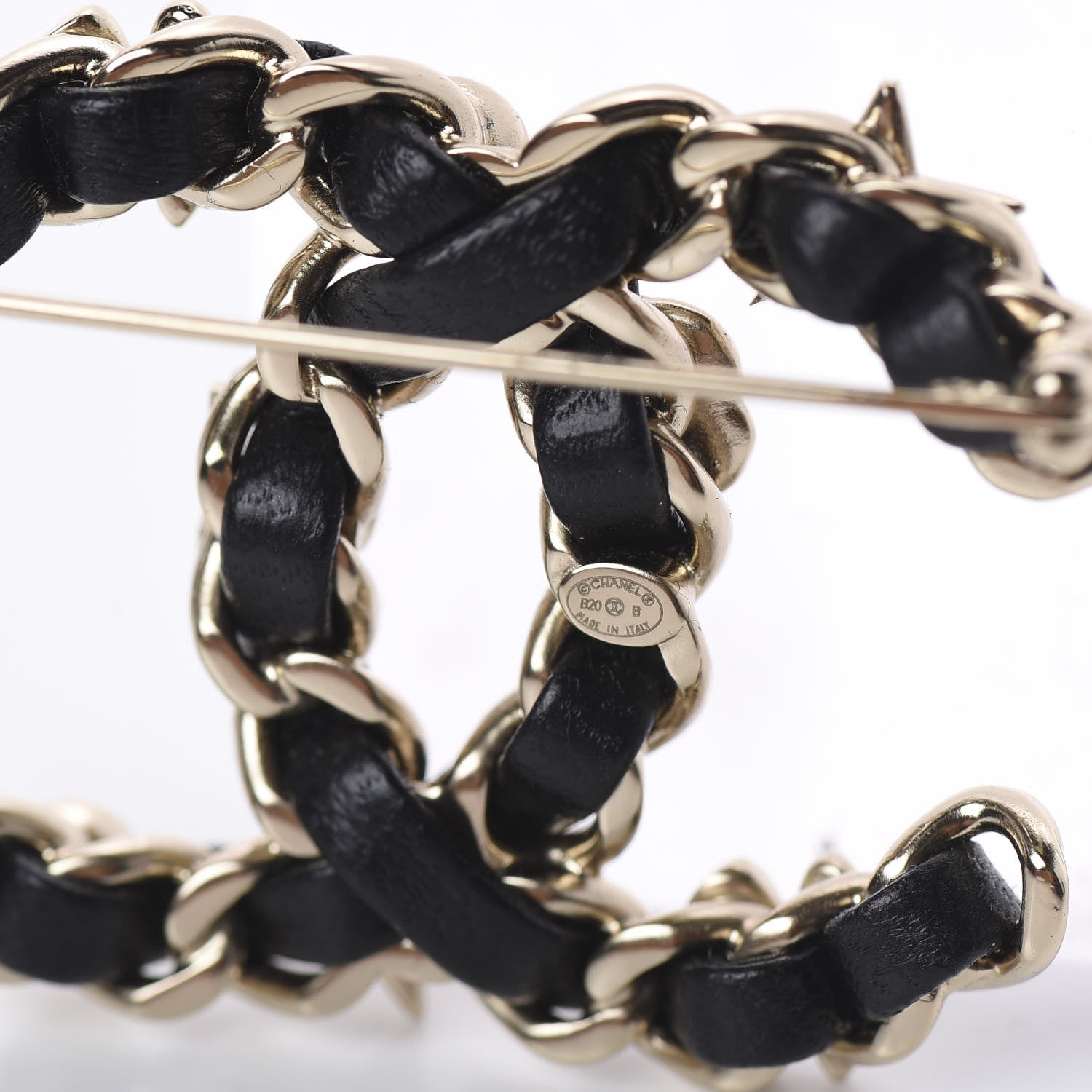 Chanel Lambskin Pearl Strass Sergeant Brooch Gold 3 of 3
